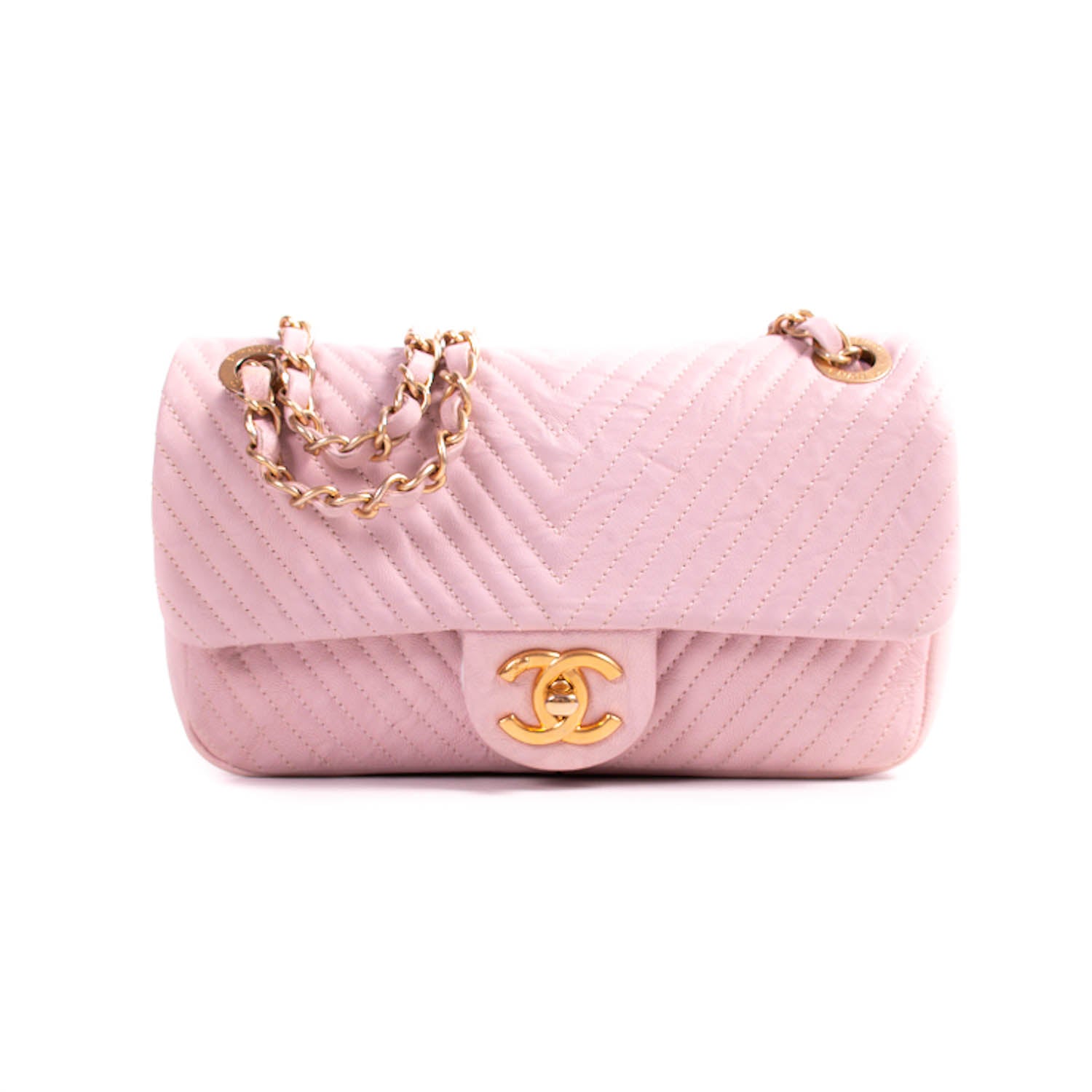 Shop authentic Chanel Small Classic Chevron Flap Bag at revogue