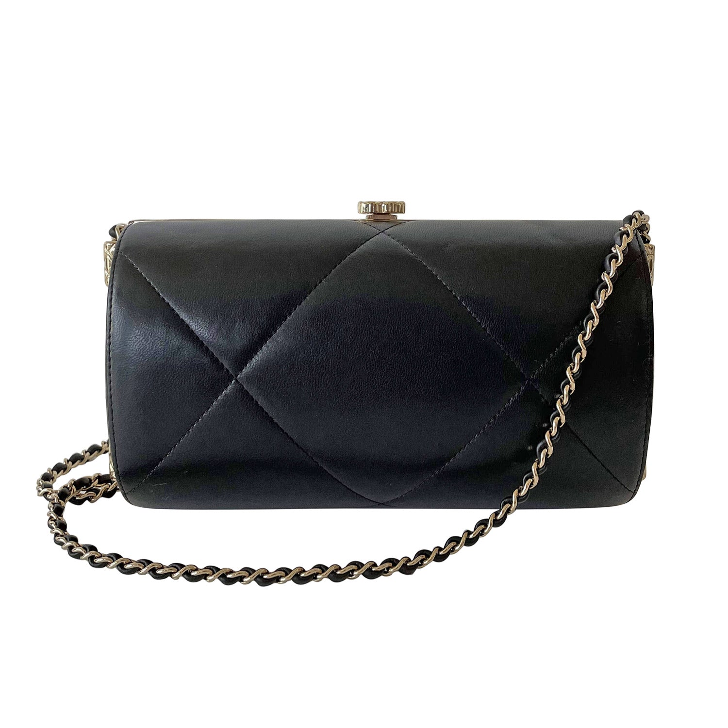 Chanel black clutch bag hot sale