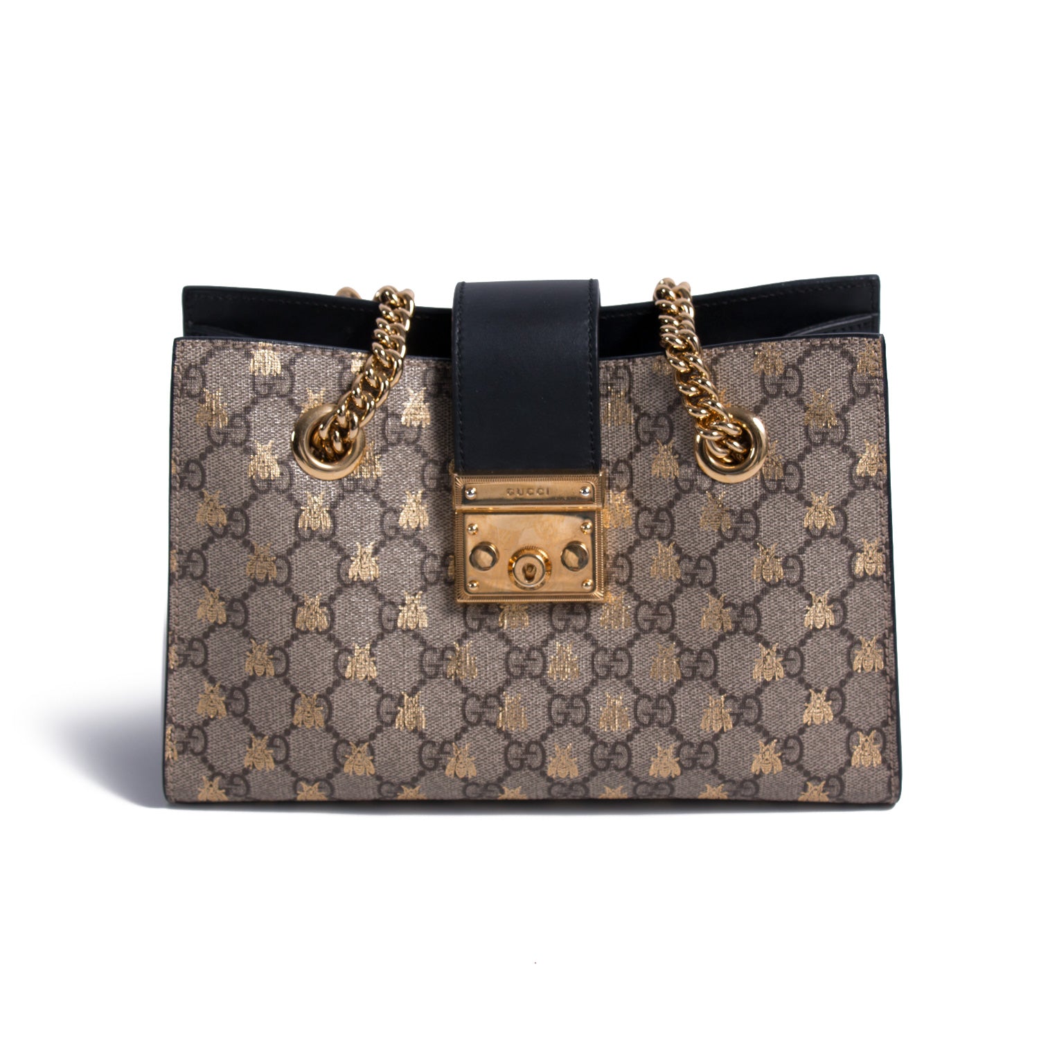 Padlock Edition Bee bag in beige monogram canvas Gucci - Second Hand / Used  – Vintega