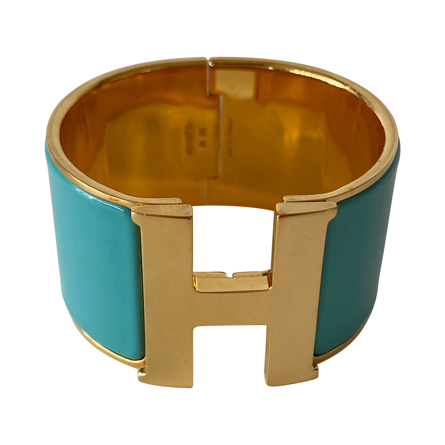 Size GM New HERMES Crème GHW Clic H Bracelet Bangle with Receipt