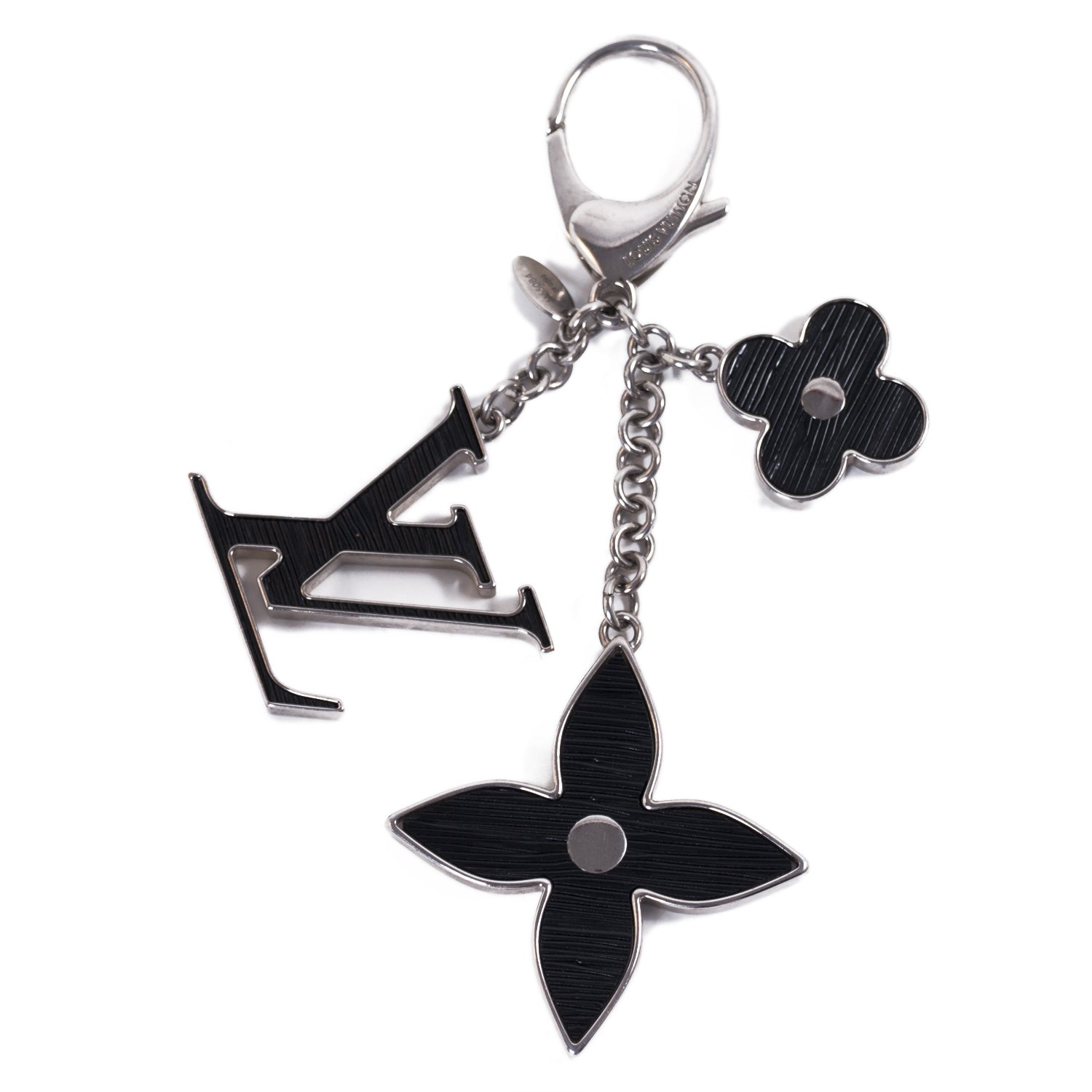 Louis Vuitton Black Fleur d'Epi Bag Charm