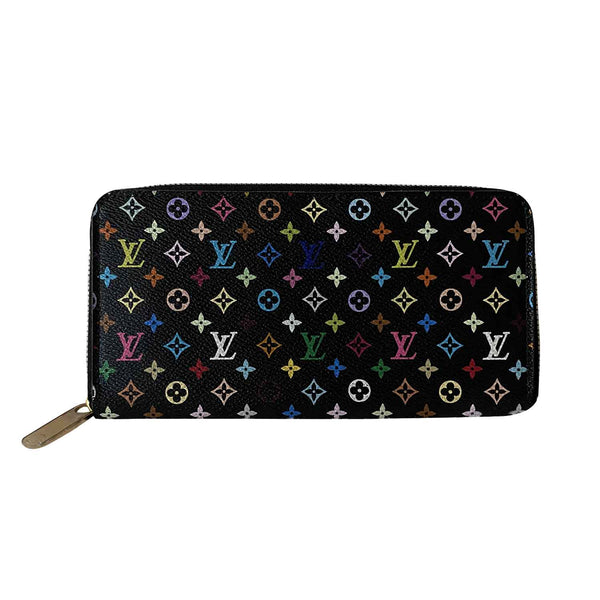 LOUIS VUITTON Black Multicolor Murakami Zip and Snap Wallet