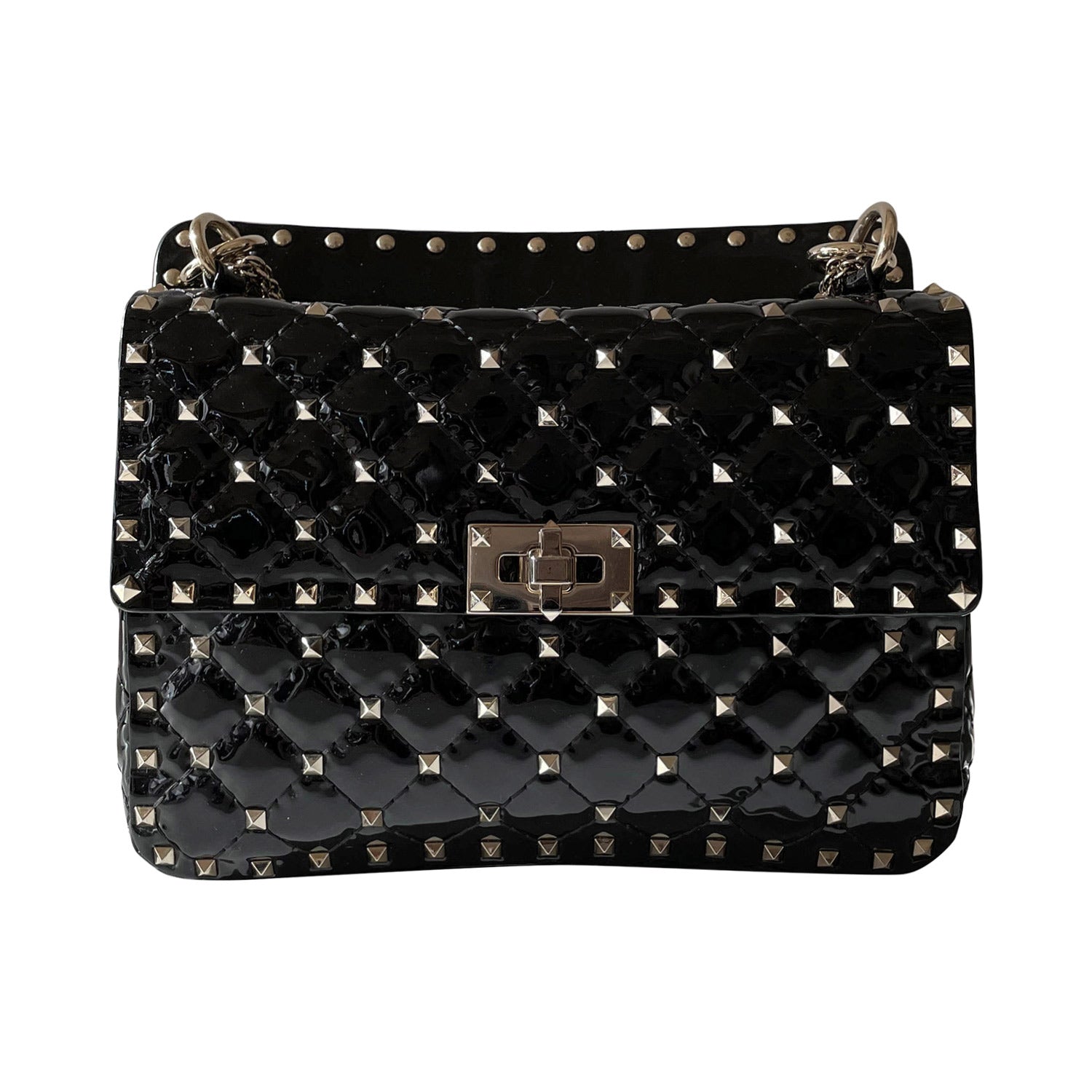 Shop authentic Valentino Rockstud Spike Medium Chain Shoulder Bag